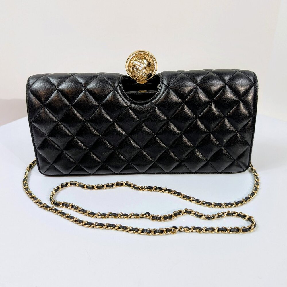 Chanel Vintage Rare "Around The World" Chain Clutch Crossbody Bag - Picture 1 of 16